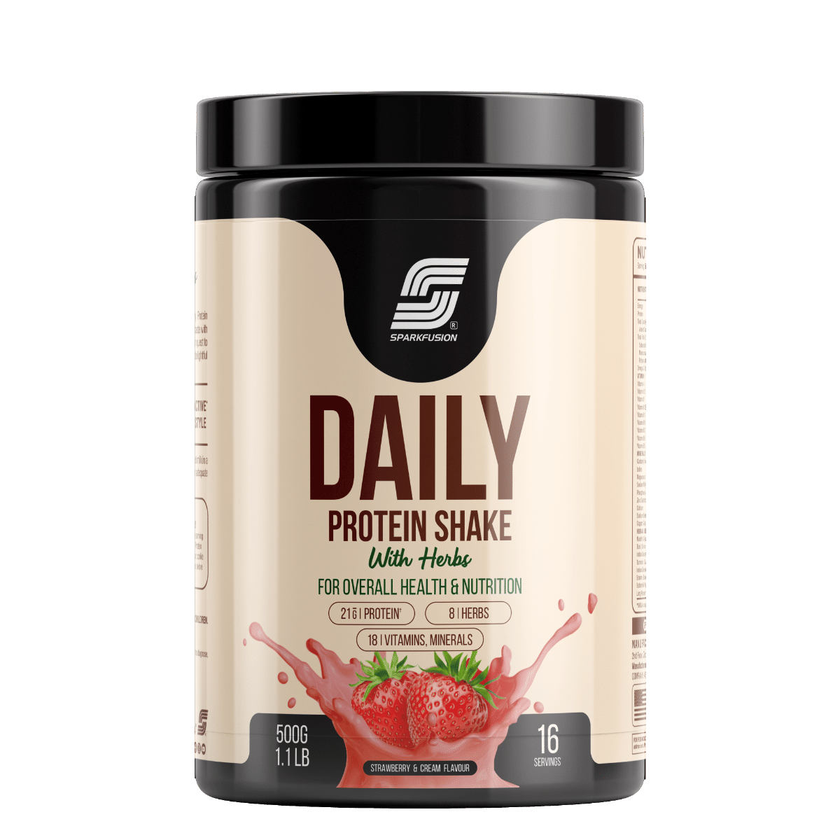 Sparkfusion Daily Protein Shake With Hebrs | 21 Gm Protein With 8 Hebrs | For Increase Energy Levels, Bone Health & Support Immunity | For Men & Women | Strawberry & Cream Flavour-picture-18