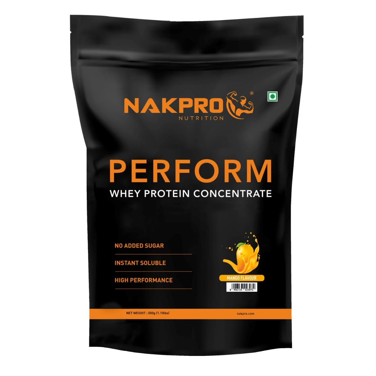 

NAKPRO Perform Whey Protein Concentrate 500g Mango | 24g Protein, 5.3g BCAA | Trustified Certified 100% Authentic Supplement Powder & No Adulterati...