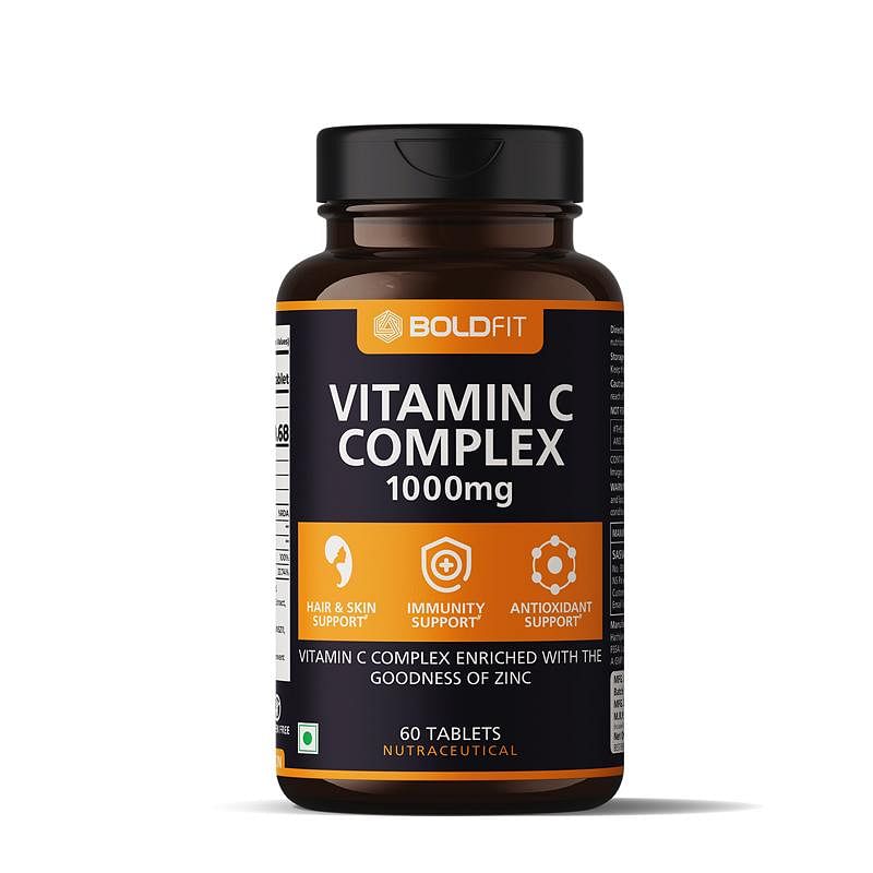 

Boldfit Vitamin C Complex 1000mg Tablet with Amla and Zinc for Men & Women - Supports Energy, Immunity, Antioxidant - 60 Tablets