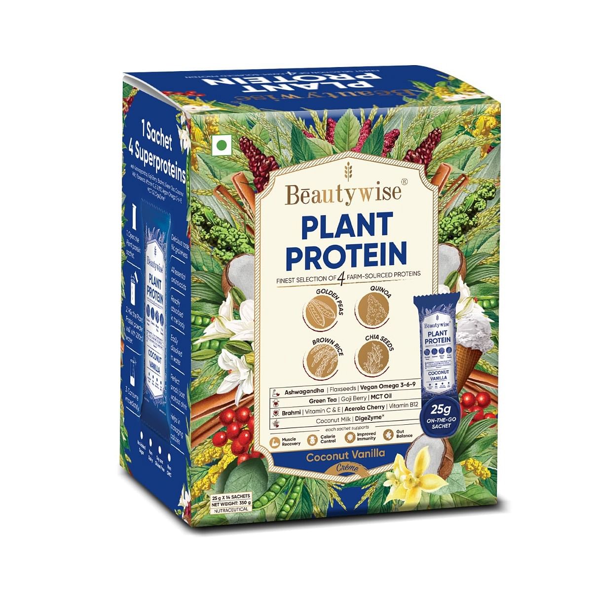 

Beautywise Plant Protein Coconut Vanilla - (24g x 14 Sachets)