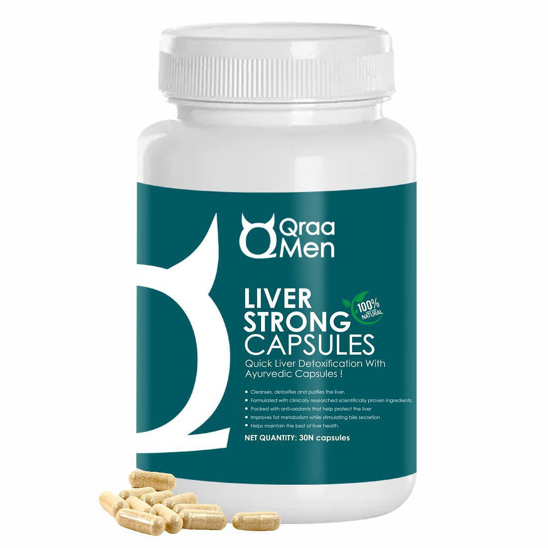 

Qraa Men Liver Strong Capsules For Cleanses, Detoxifies and Purifies The Liver- 30 Capsules