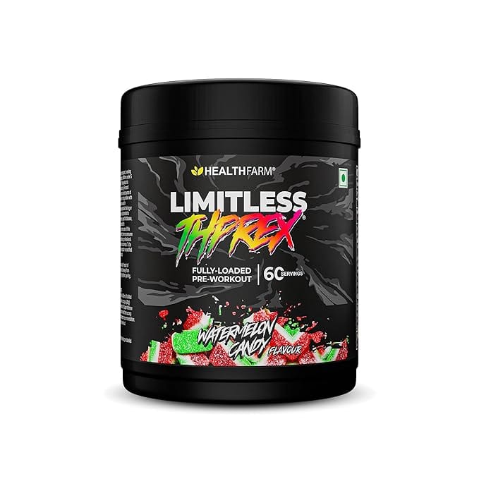 

Healthfarm Limitless Thprex Pre Workout Supplement (Watermelon Candy) 60 Servings (600g)