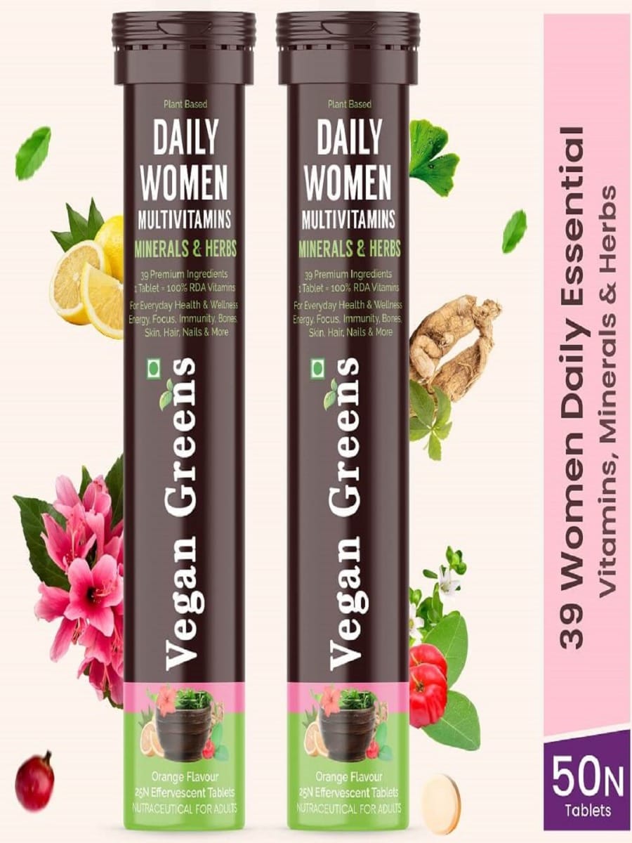 

Vegan Greens Daily Women Multivitamins (39 Vitamins, Minerals & Herbs). 100% RDA. Menstrual Health, Energy, Focus, Immunity, Joints, Bones, Skin, H...