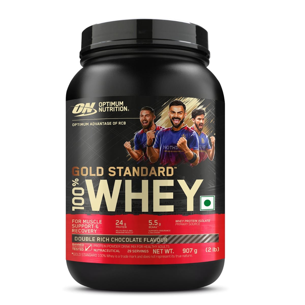 

Optimum Nutrition (ON) Gold Standard 100% Whey Protein Powder 2lbs | 29 Serving | 24g Protein | Double Rich Chocolate Flavour | Muscle Support | Re...