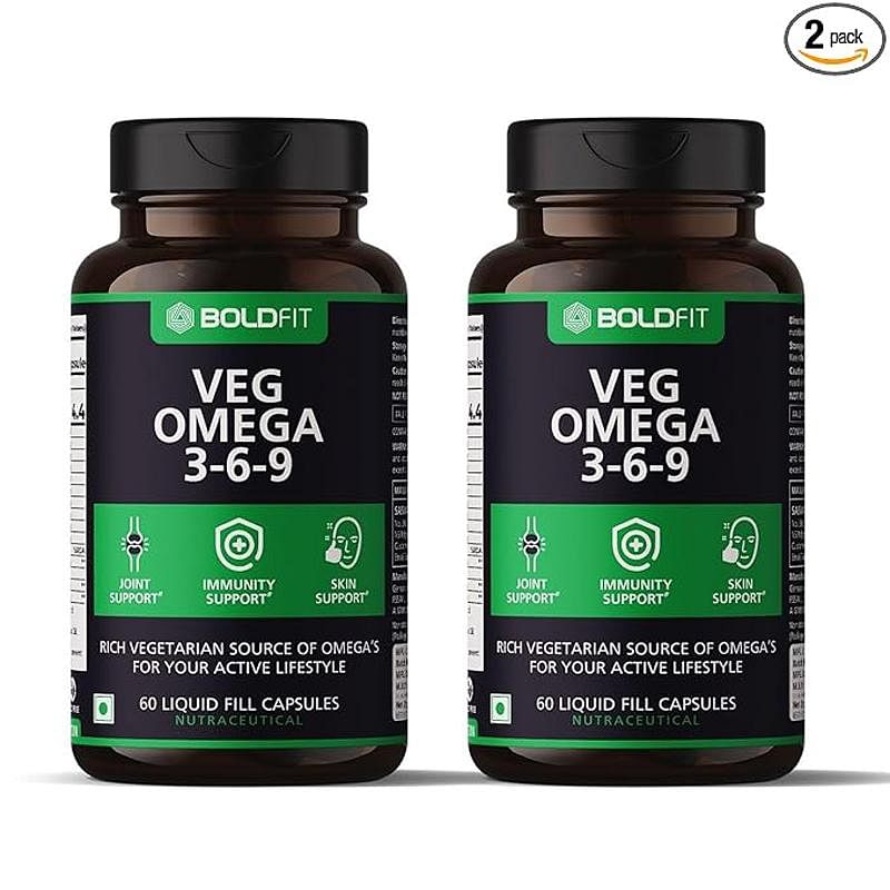 

Boldfit Omega 3 Vegetarian Capsules Vegan Omega 3 6 9 Capsules For Men & Women with Flaxseed, Borage & Olive Oil - Veg Omega 369 Supplement For Hea...