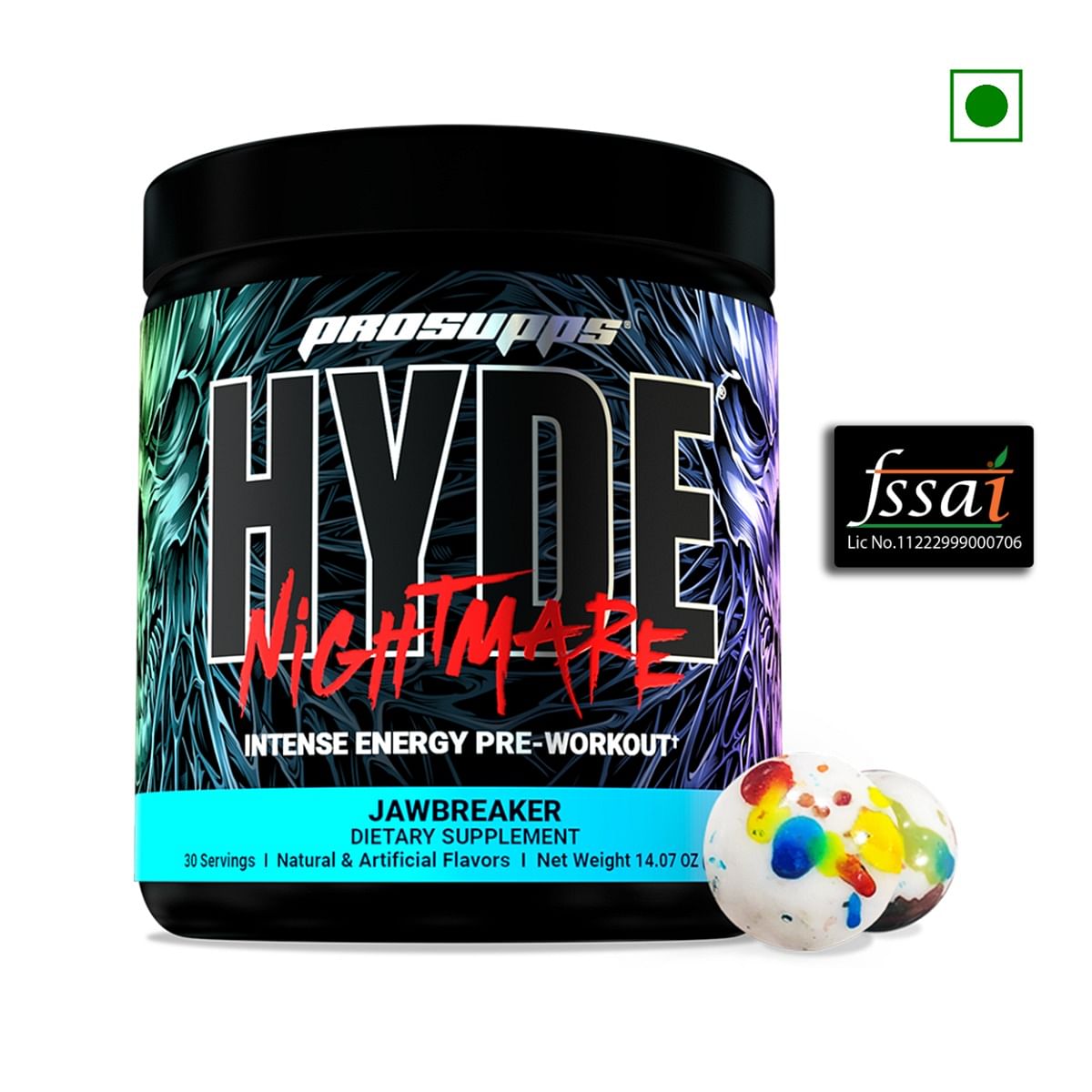 

Prosupps HYDE Nightmare Intense Energy Pre - Workout [30 Servings, Jawbreaker]