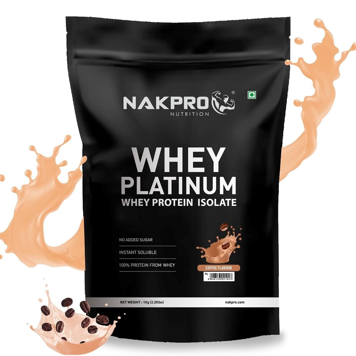 NAKPRO Platinum Whey Protein Isolate 1kg Coffee