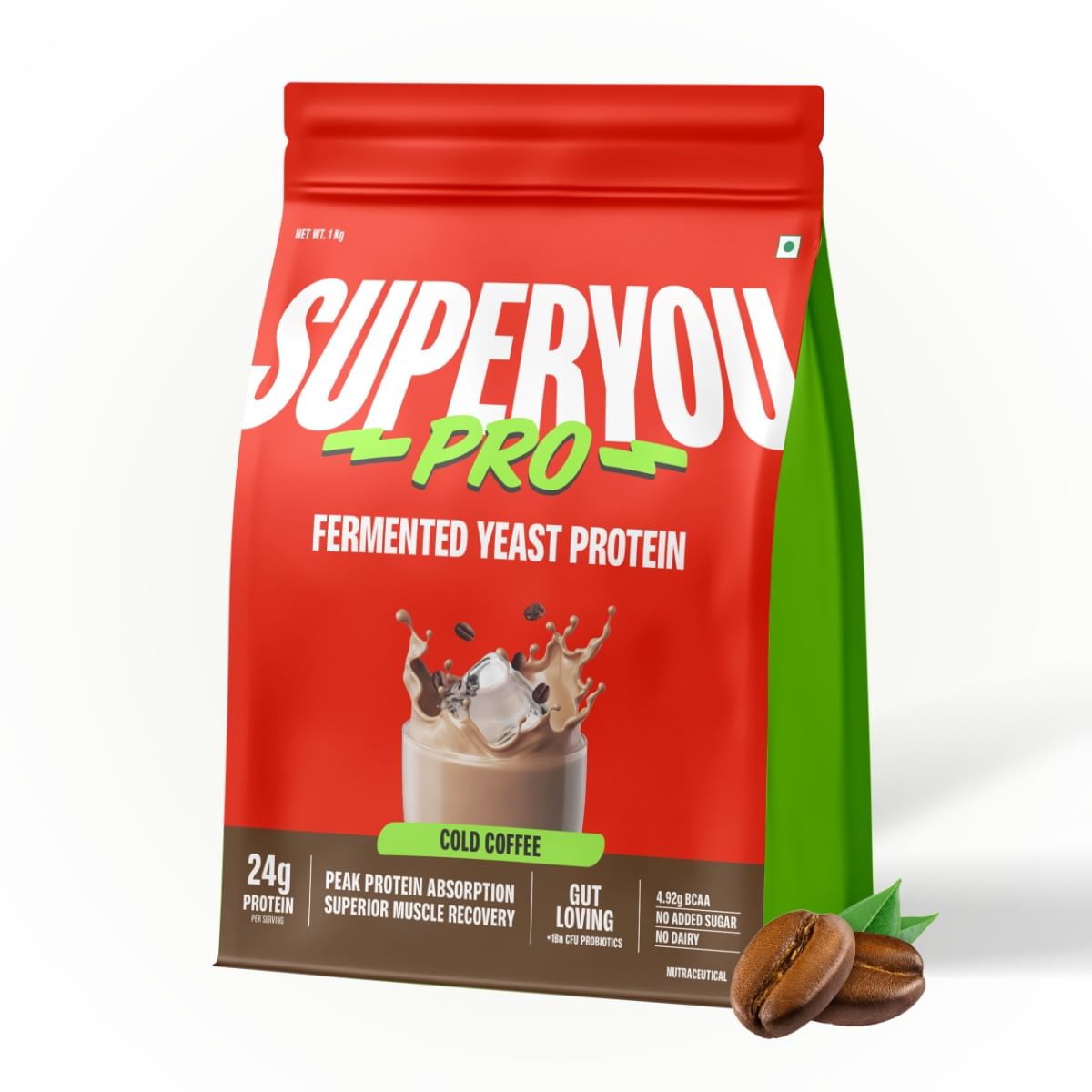 

Superyou Pro Fermented Yeast Protein Isolate 1kg | 24g Protein| Cold Coffee | Peak Absorption | Superior Muscle Recovery | Gut Friendly + 1Bn CFU P...