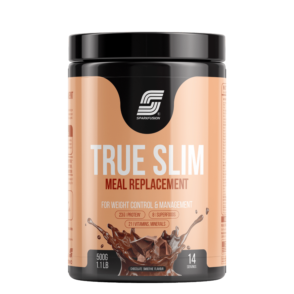 Sparkfusion True Slim Protein Powder Meal Replacement Shake | For Weight Control And Management | 23 gm Protein With 8 Ayurvedic Superfood | Sugar Free | For Men and Women (Chocolate Smoothie)-image-40
