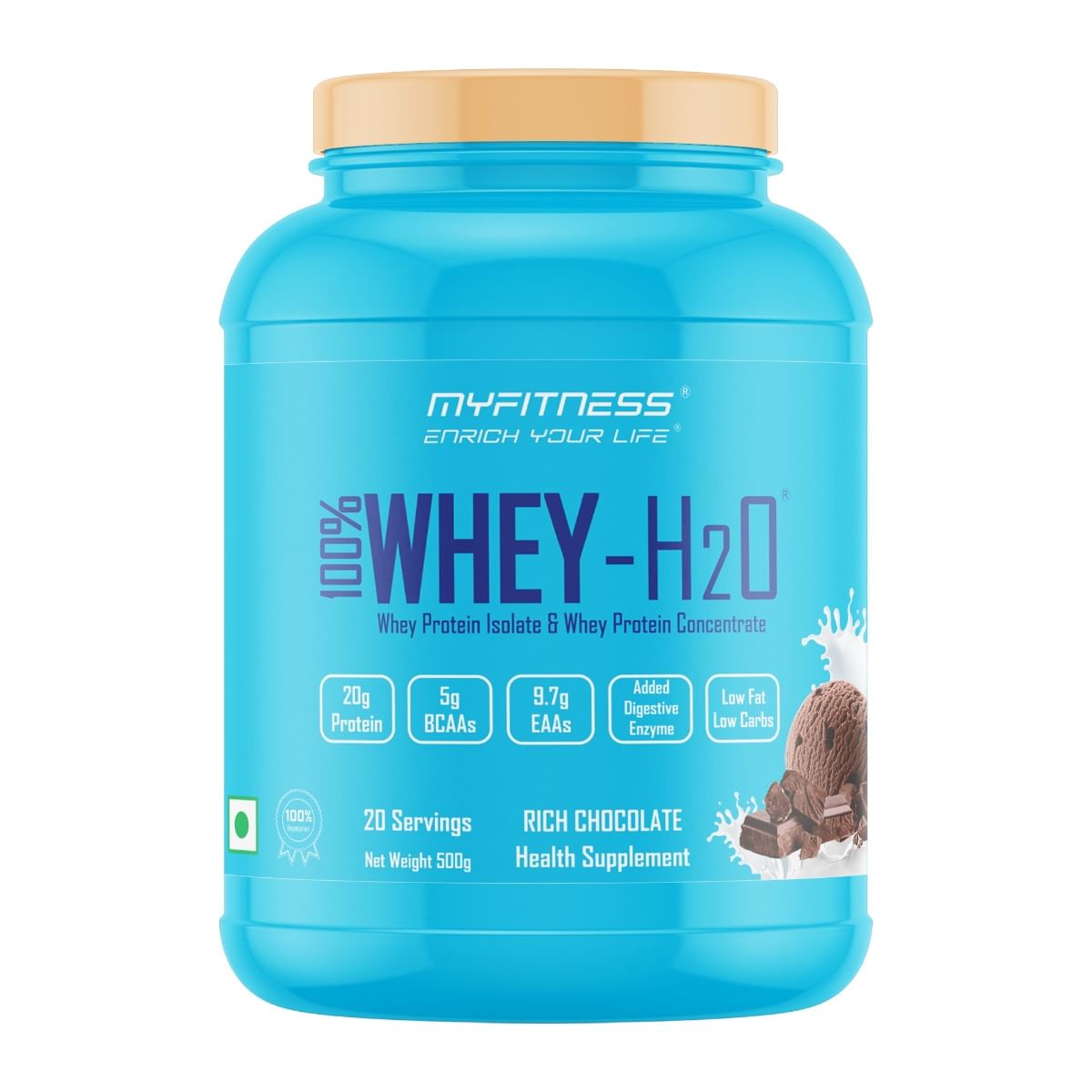 

MYFITNESS ® 100% WHEY-H2O 20 Servings |Whey Protein Powder| Whey Protein Isolate First Source Whey Protein Concentrate Second Source|80% Protein Pe...