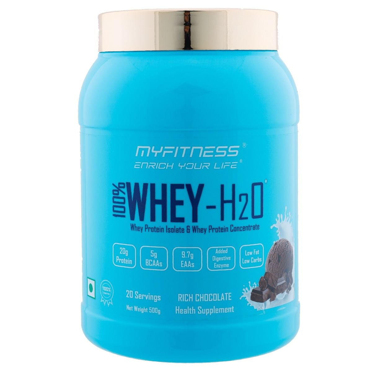 

MYFITNESS ® 100% WHEY-H2O 20 Servings |Whey Protein Powder| Whey Protein Isolate First Source Whey Protein Concentrate Second Source|80% Protein Pe...