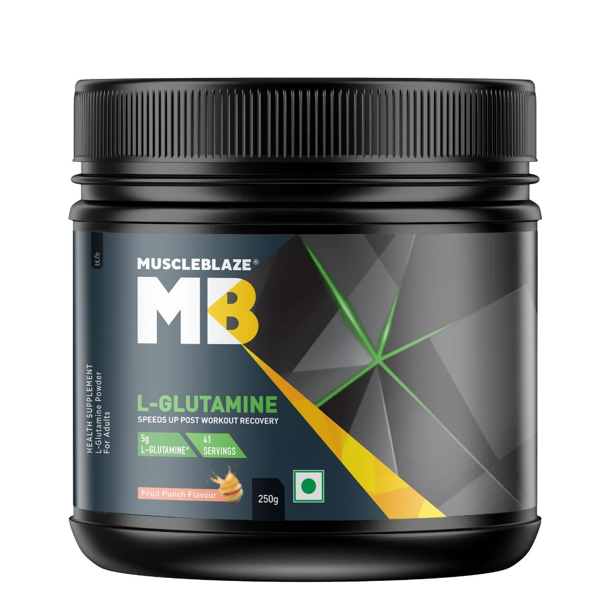 

MuscleBlaze L- Glutamine | Post Workout Recovery | 5g Glutamine (Fruit Punch, 250g, 41 Servings)