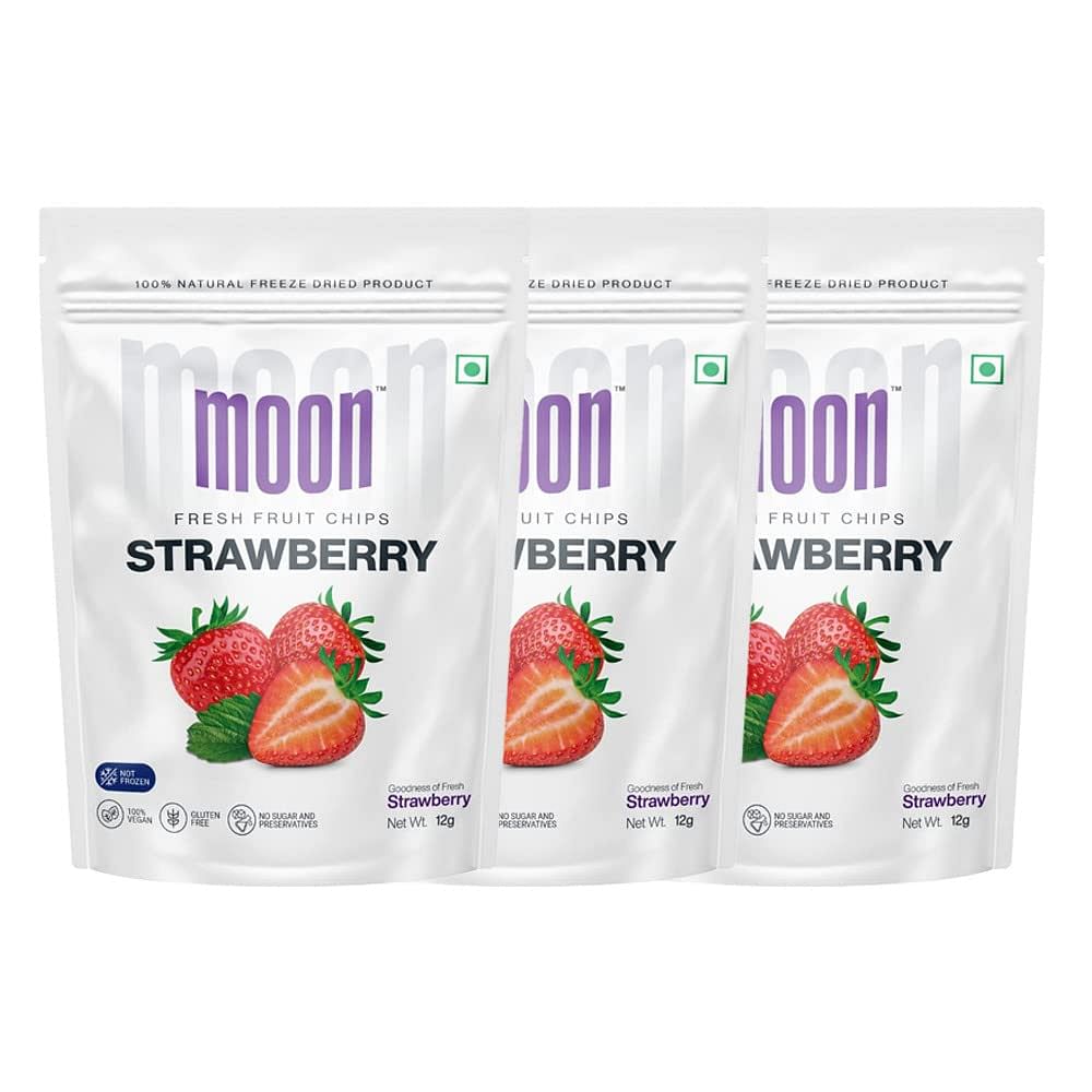 

Moon Freeze Dried Strawberry Chips | No Preservatives, No Added Sugar, Healthy Dried Fruit | 100% Natural, Vegan, Gluten Free Snack for Kids and Ad...