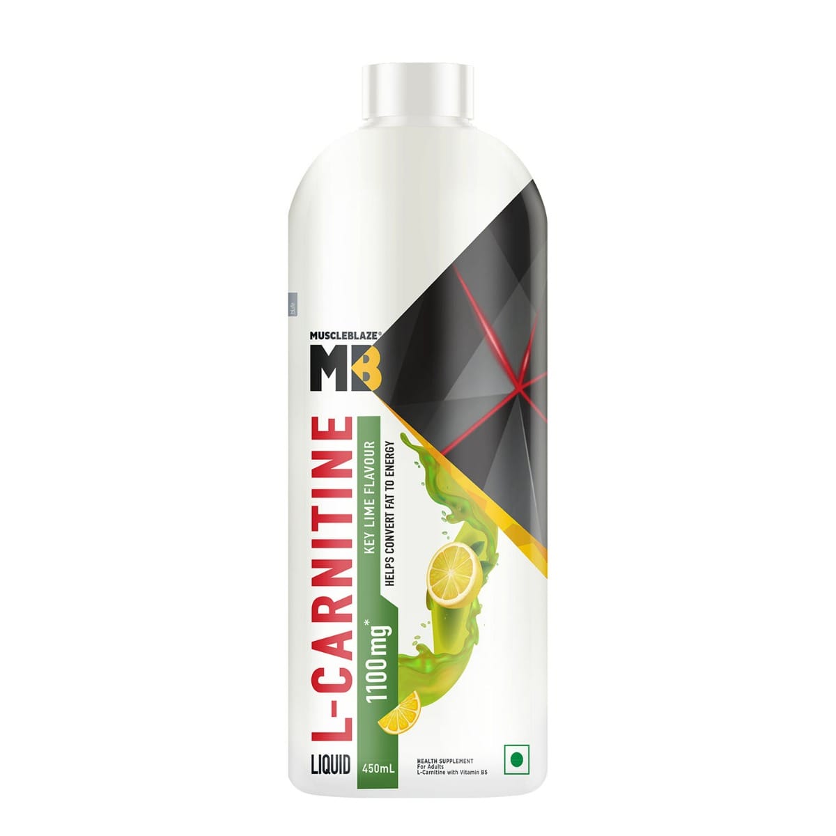 

MuscleBlaze Liquid L-Carnitine 1100mg | Converts Fat into Energy (Key Lime, 450ml, 30 Servings)
