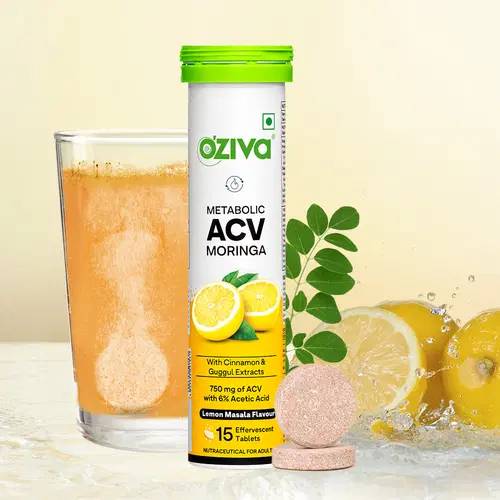 OZiva ACV Moringa for Weight Loss, 3-in-1 Fat Oxidation Formula, Lemon ...