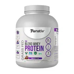 Trunativ Pro Blend Whey Protein Isolate for Workout Vegetarian, 26g Protein, Triple Chocolate Sugar Free, Gluten free with Enzymes for Digestion, Muscle Gain & Recovery, Primary Source Whey