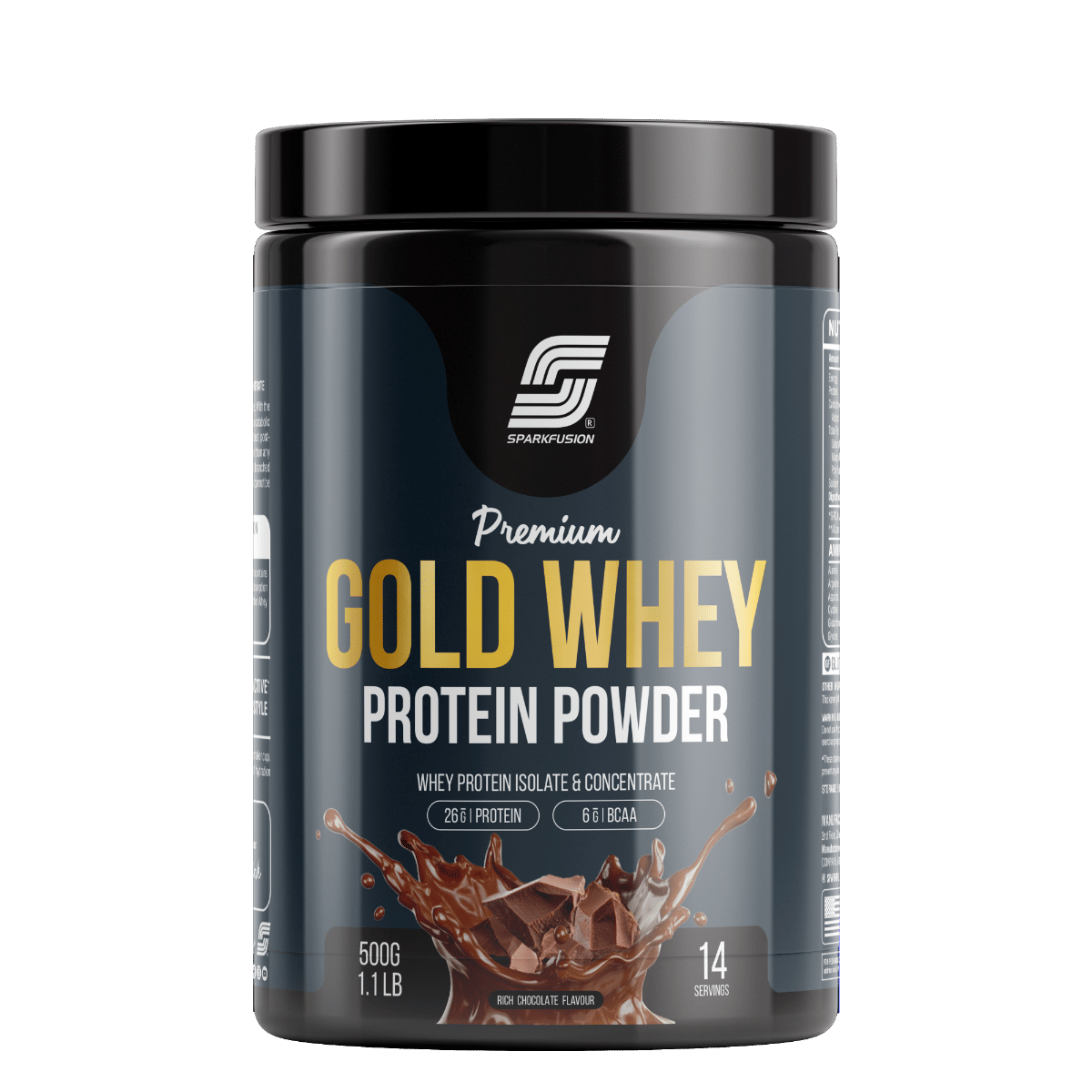 

Sparkfusion Premium Gold Whey Protein Isolate | 26g Protein,6g BCAA per Serving | Easy Mixing, Low Carbs, Easy Digesting | For Muscle Building & Re...