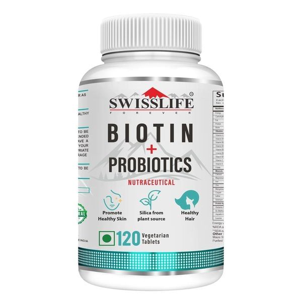

SwissLife Forever Biotin with For Long & Thick Hair Growth, Glowing Skin & Longer Nails | For Men And Women - (Pack Of 120 Tablets)