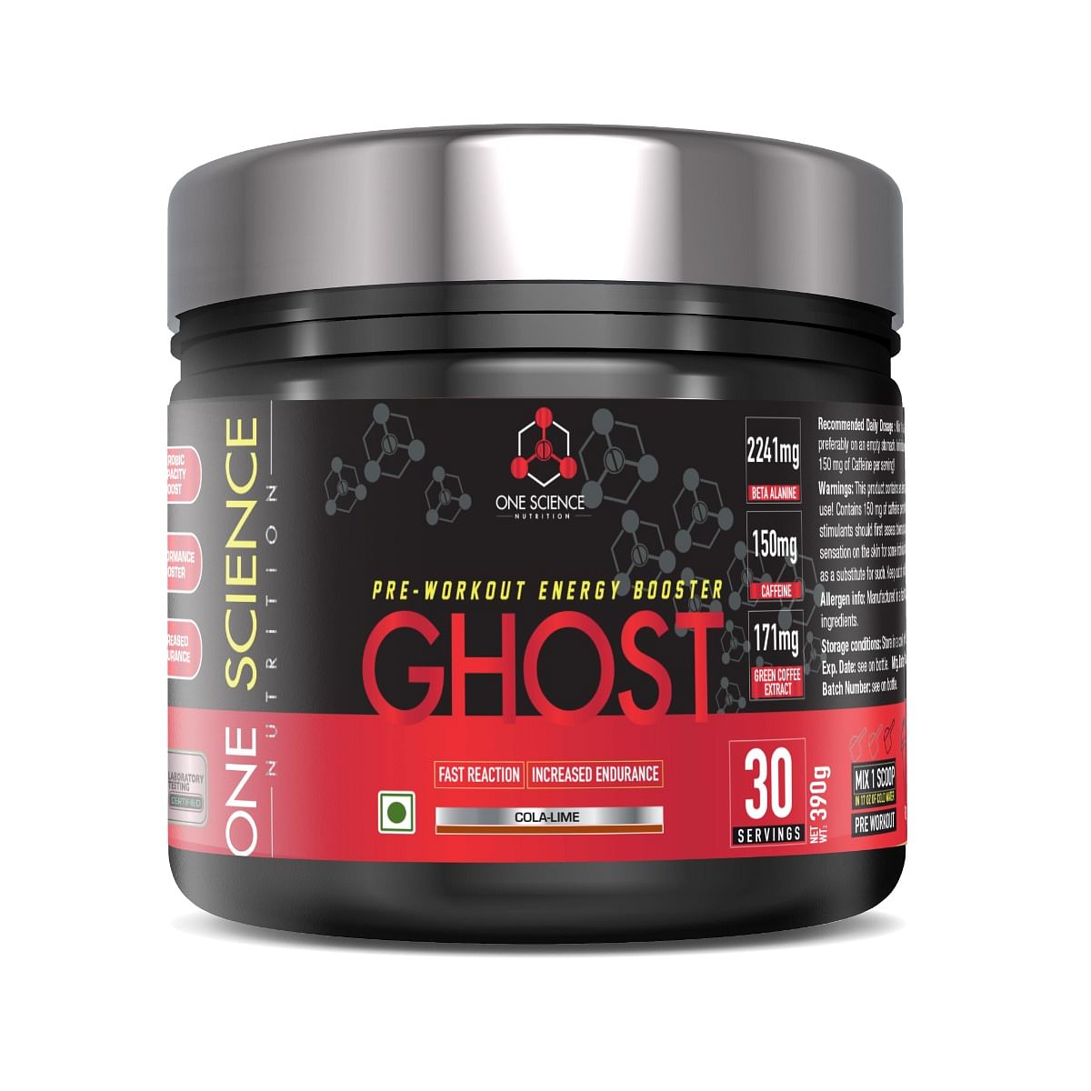 

One Science Nutrition (OSN) Ghost Pre-Workout with Vitamin C and Green Tea Extract for Lean Muscles Building | Next Generation Pre-workout Formulat...