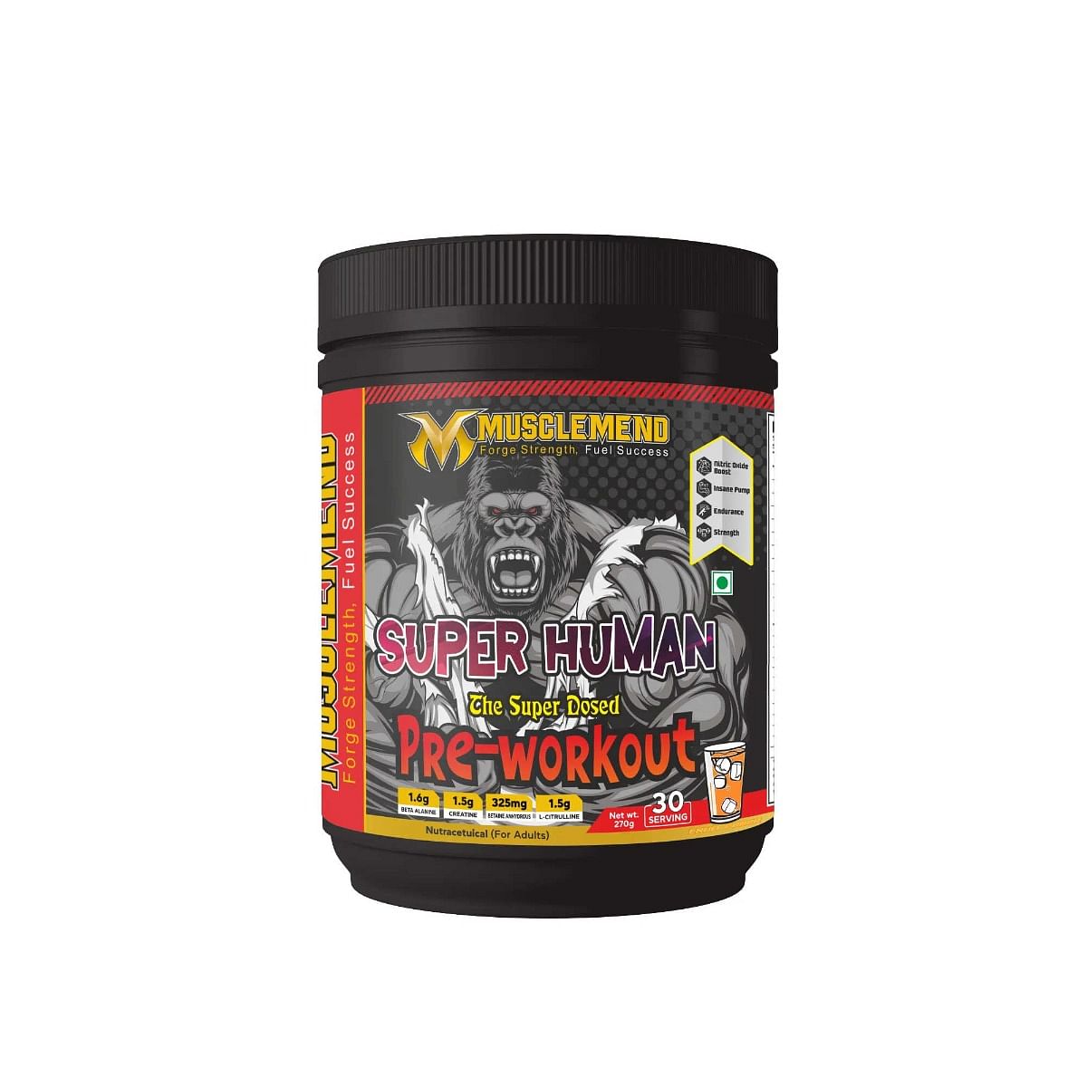 

MUSCLEMEND PRE WORKOUT – High-Potency Formula (Fruit Punch) 270g