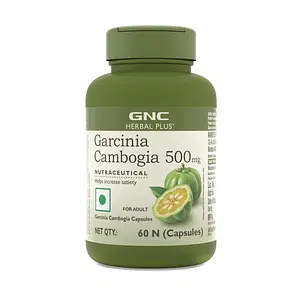GNC Herbal Plus Garcinia Cambogia | Aids in Weight Loss | Controls Hunger Pangs | Helps Reduce Bad Fats | Improves Serotonin Level | Formulated in USA | 500mg Per Serving