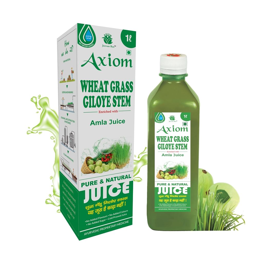 

Axiom Wheatgrass Giloye Stem Juice|Natural Blood Purifier|Helpful For Detoxify The Body- 1000ML (Pack of 2)