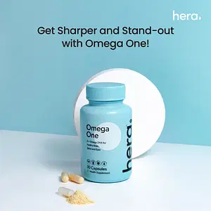 Hera - 100% Vegetarian Omega One Clean Nutrition with Omega, Vit E For Memory, Brain, Spine, and Eyes Tested for Safety