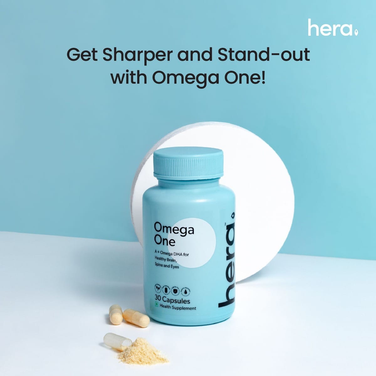 Hera - 100% Vegetarian Omega One Clean Nutrition with Omega, Vit E For Memory, Brain, Spine, and Eyes Tested for Safety-image-16