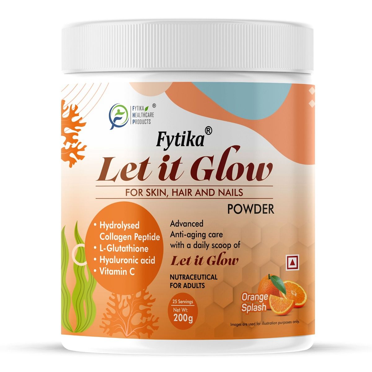 

Fytika Let It Glow Collagen for skin, hair and nails For men & women (Orange Splash flavor) - 200g