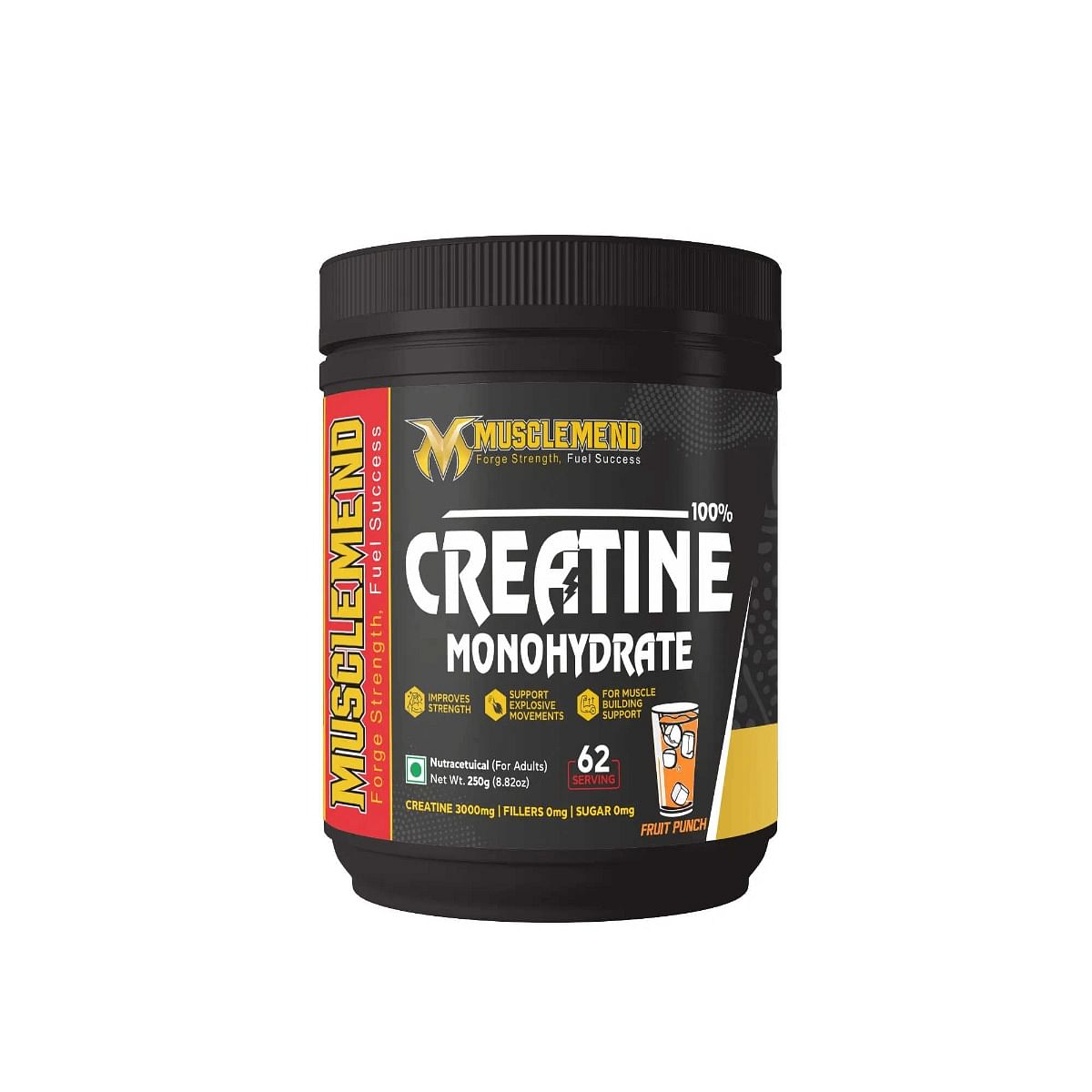 

MUSCLEMEND 100% Creatine Monohydrate Powder (Fruit Punch) 250g