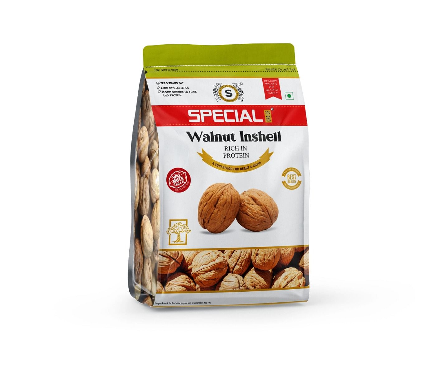 

Special Choice Chilean Walnut With Shell 500g | Raw Akhrot | Delicious & Crunchy Walnut | High in anti-oxidants | Rich in Omega-3