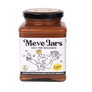 Meve Jars - Hazelnut Chocolate Spread with Honey | 73% Hazelnut | No Preservatives | Gluten Free | High in Protein (Creamy)