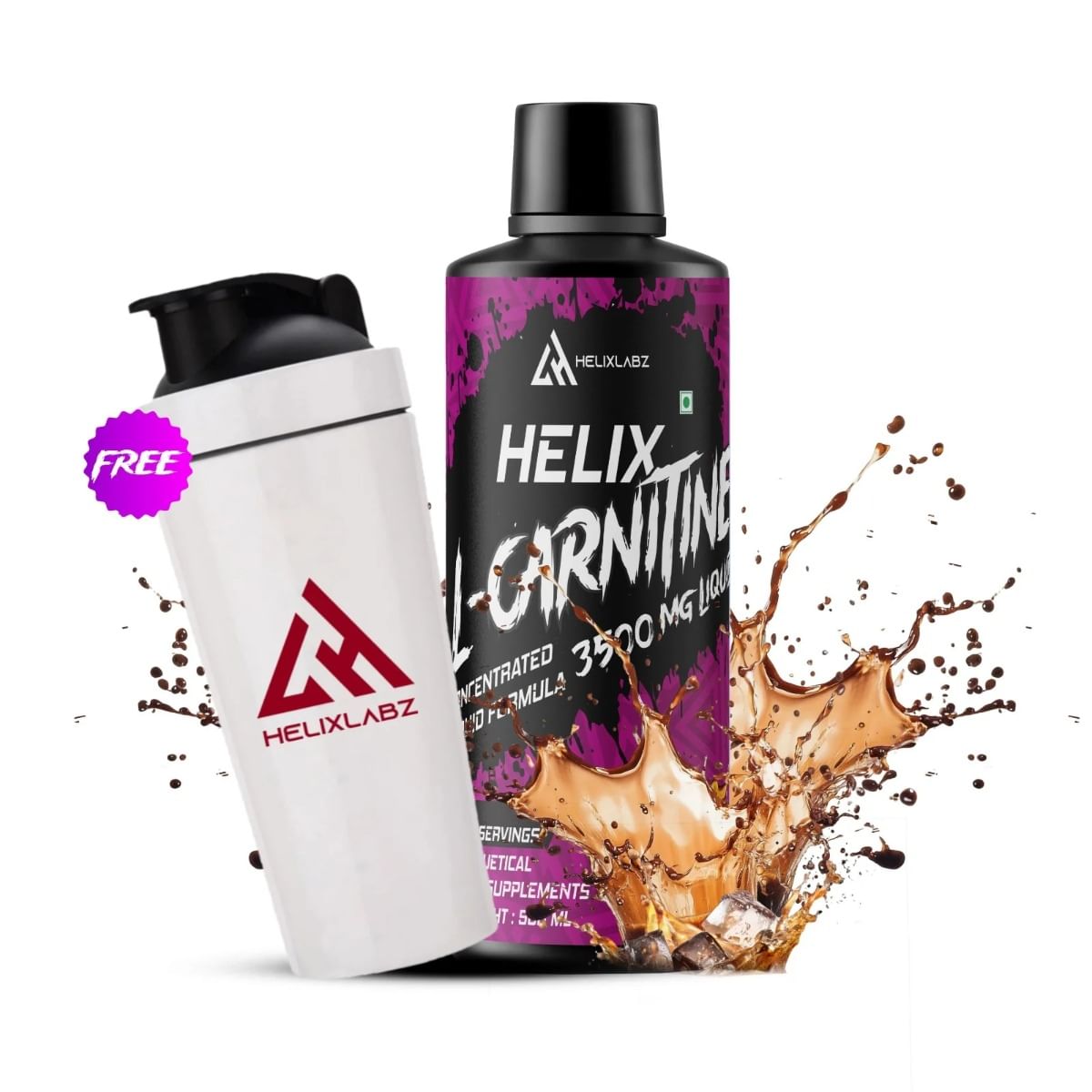 

Helixlabz Liquid l carnitine 3500mg for fat loss With Stell Shaker Free |Convert Fat to Muscle|Supports Weight loss|15ml One Serving Size | 500 ML ...