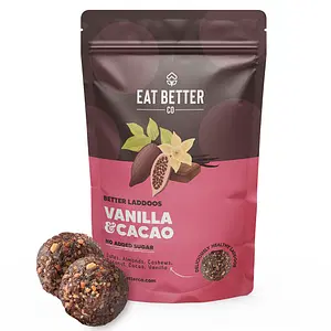 Eat Better Co vanilla Chocolate Laddoos - Sugar-Free Dry-Fruit Balls - High Protein & Instant Energy
