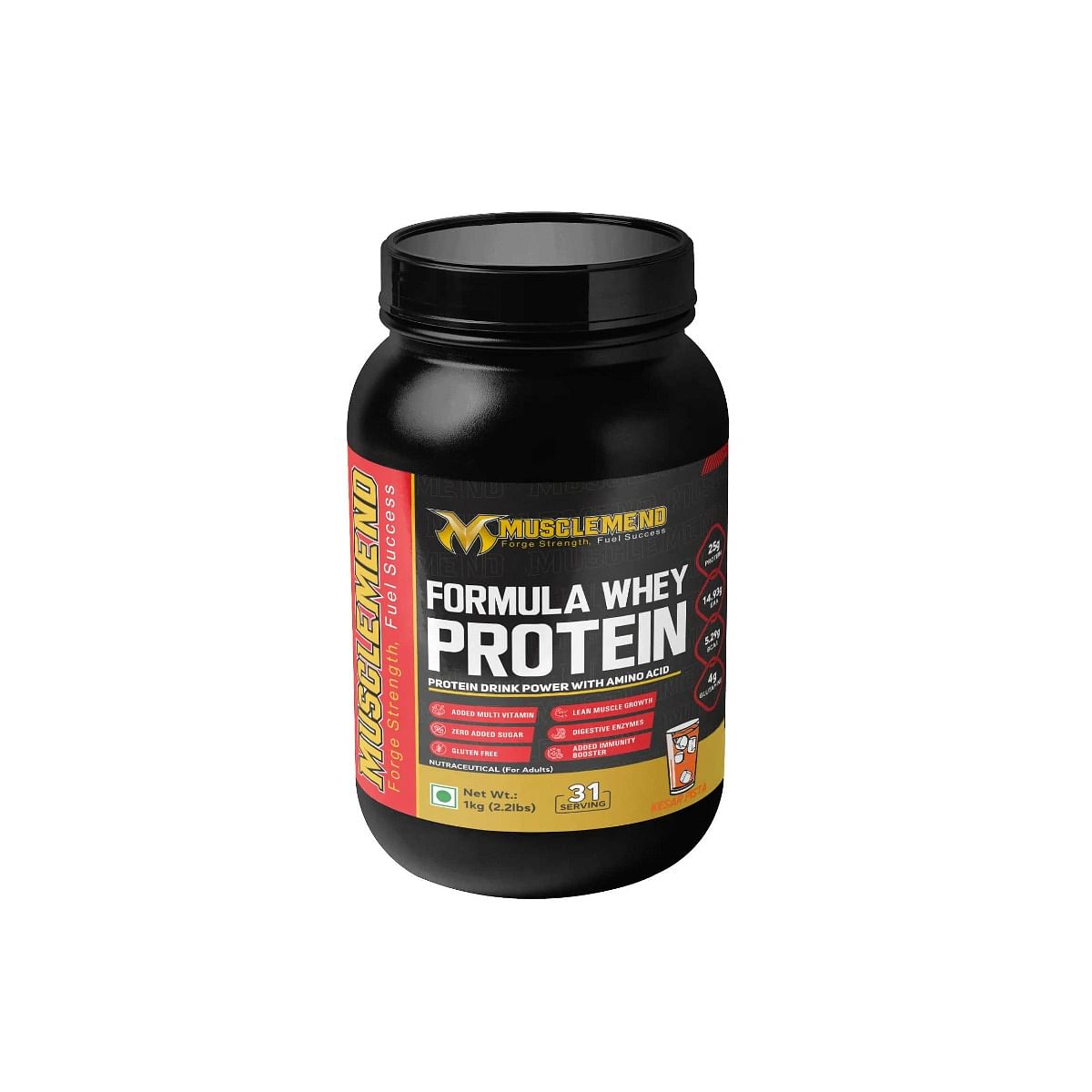 

MUSCLEMEND FORMULA WHEY PROTEIN | High Protein Powder (Kesar & Pista) 1kg