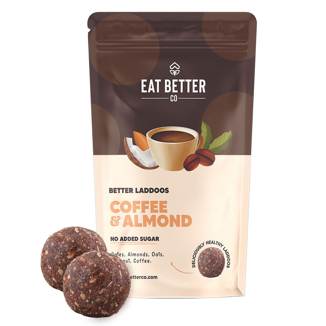 

Eat Better Co Coffee Almond Laddoos - Sugar-Free Dry-Fruit Balls - High Protein & Instant Energy 7 Laddoos - Pack Of 1