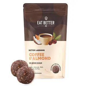 Eat Better Co Coffee Almond Laddoos - Sugar-Free Dry-Fruit Balls - High Protein & Instant Energy