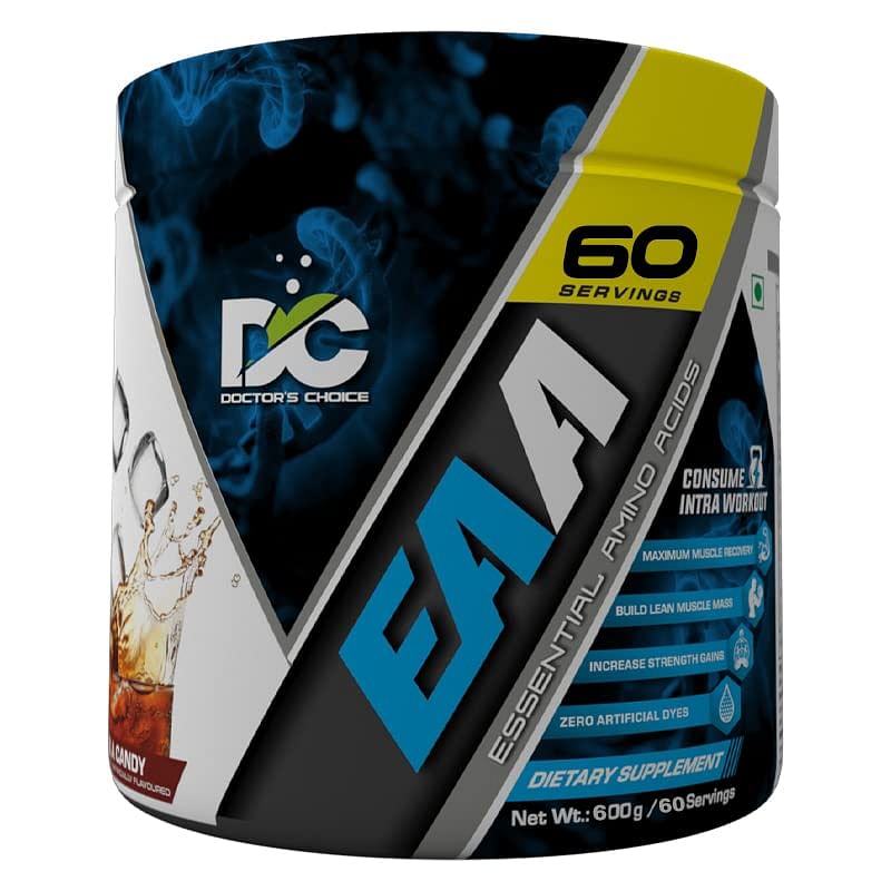 

DC DOCTOR'S CHOICE EAA (Essential Amino Acids) BCAA for Intra-Workout/Post Workout 600grams (Cola Candy, 60 Serving)