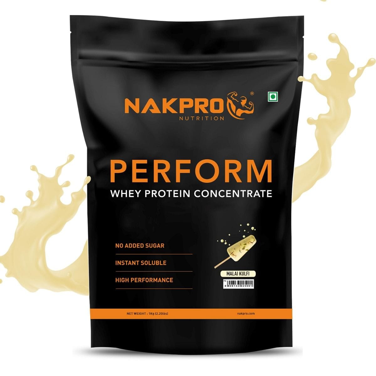 NAKPRO Perform Whey Protein Concentrate 1kg Malai Kulfi