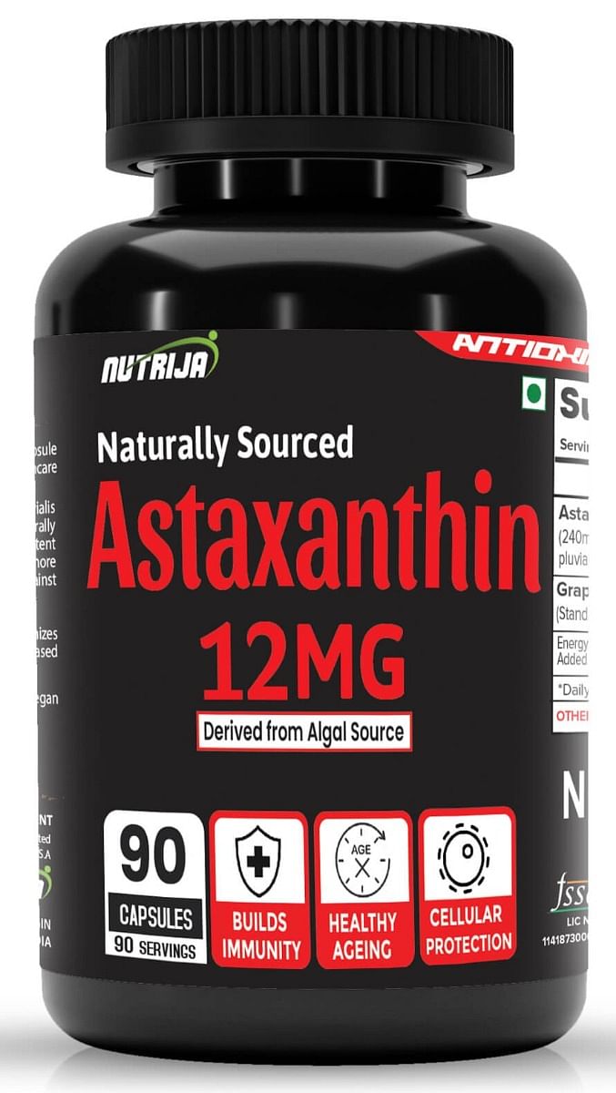 

NutriJa Astaxanthin 12mg – Naturally Sourced from Algae, Antioxidant Supplement | Supports Cardiovascular Health, Support Healthy Ageing (90 Capsules)