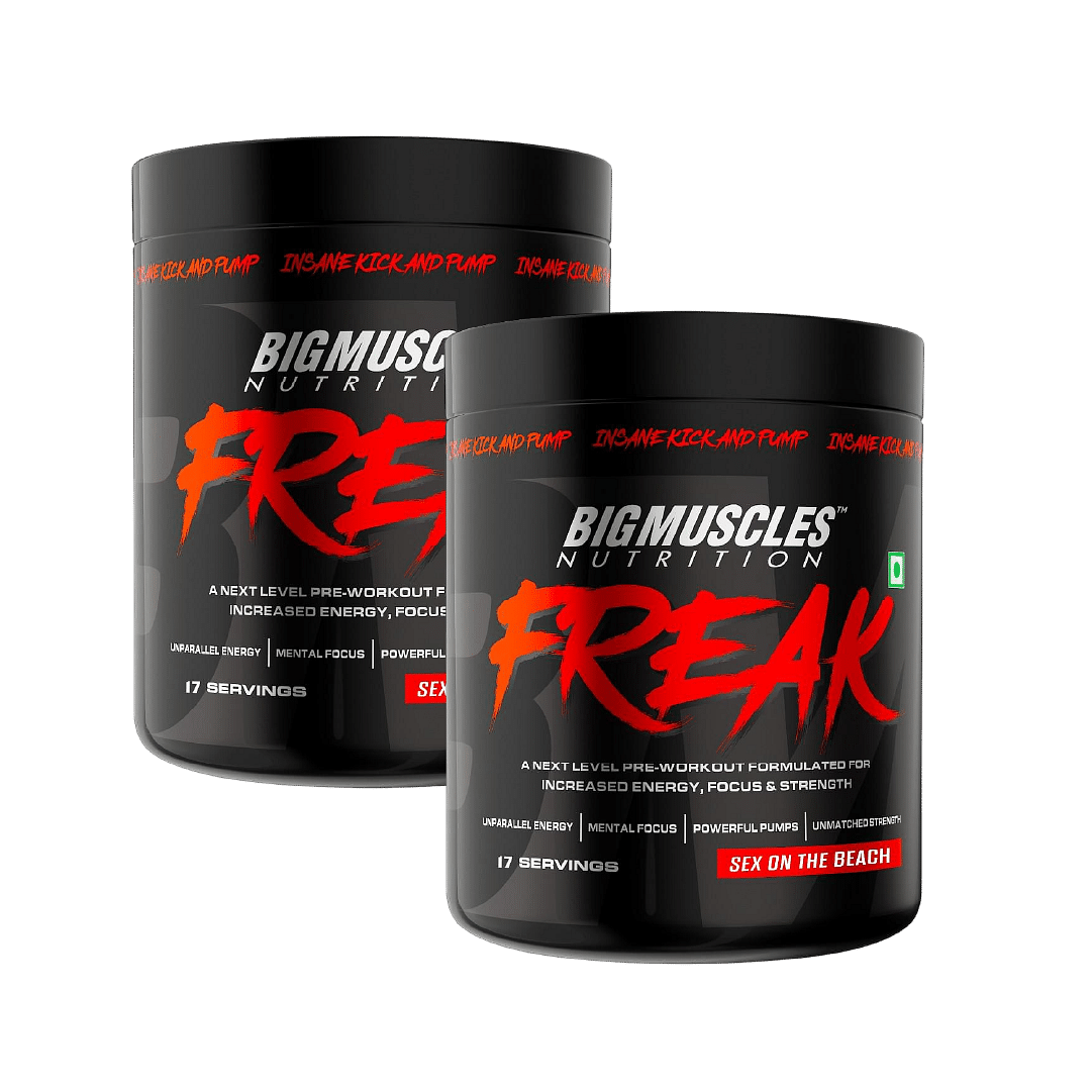 

Bigmuscles Nutrition Freak Pre-Workout (17 Servings, Sex On The Beach) | 100G Pack Of 2
