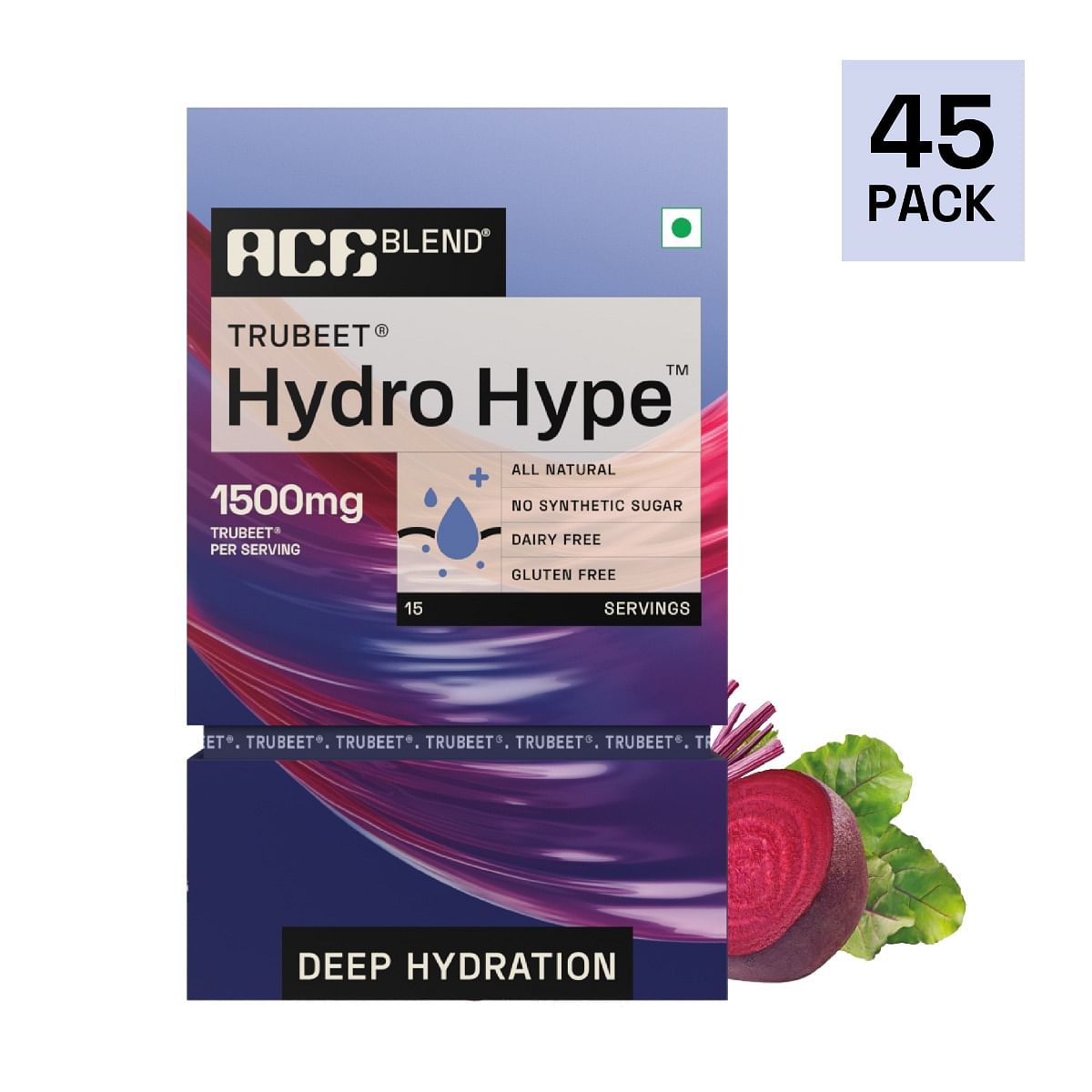 

Ace Blend Hydro Hype™ 45 sachets| Proven To Increase Energy & Blood Flow | Instant Hydration | Full-Spectrum Electrolytes | Beetroot Extract | Mult...