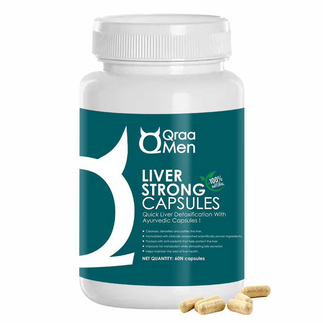 

Qraa Men Liver Strong Capsules For Cleanses, Detoxifies and Purifies The Liver- 60 Capsules