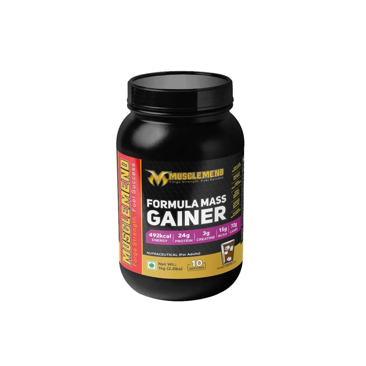MuscleMend Formula MASS GAINER Protein and Carbohydrate Supplement -Dark Chocolate