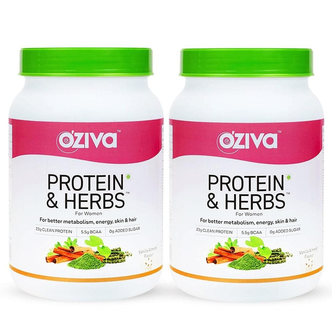 

OZiva Protein & Herbs for Women, Vanilla Almond (2kg)| For Weight Control