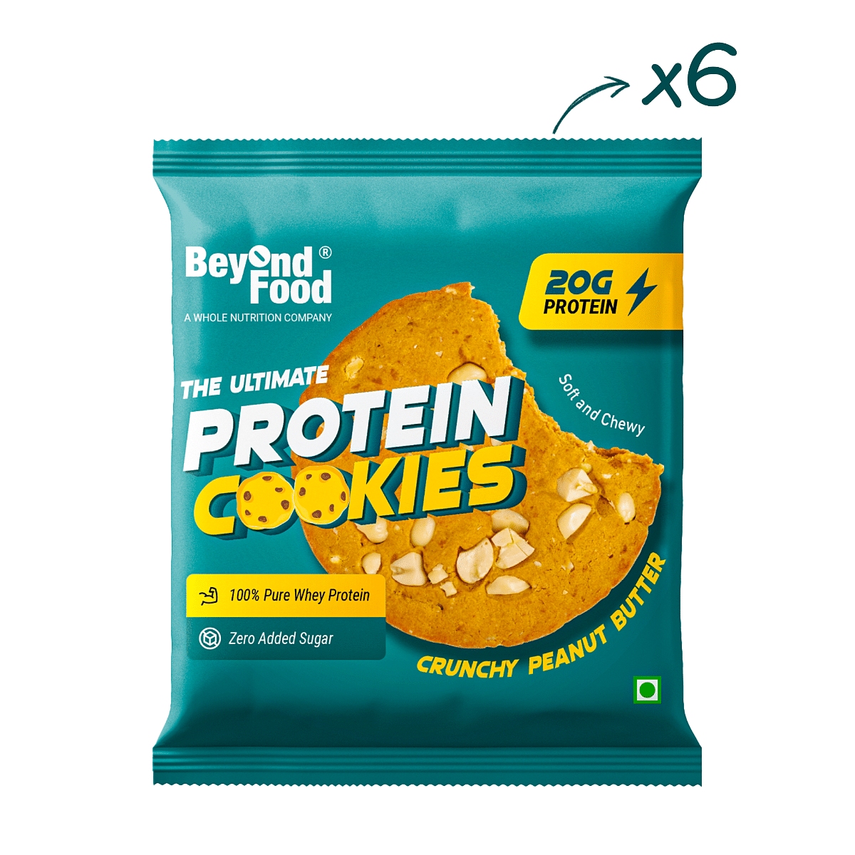 

Beyond Food Protein Cookies - Crunchy Peanut Butter (Pack of 6)