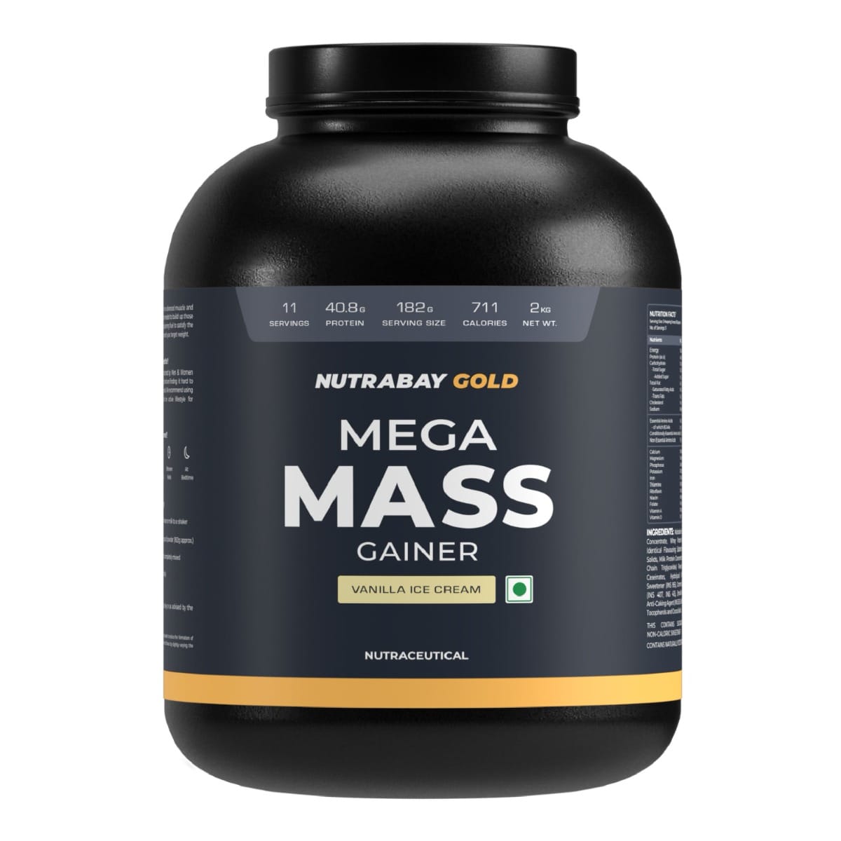 Nutrabay Gold Mega Mass Gainer Protein Supplement Powder Complex
