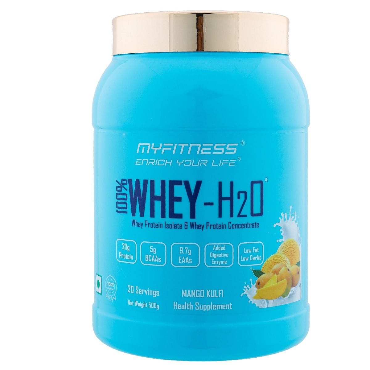MYFITNESS ® 100% WHEY-H2O 20 Servings |Whey Protein Powder- Mango Kulfi