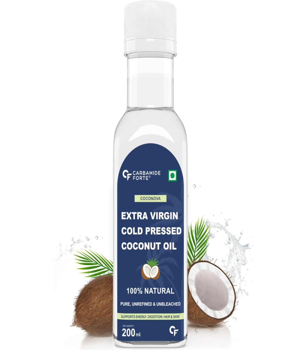 Carbamide Forte 100% Pure Extra Virgin Cold Pressed Coconut Oil for Skin, Hair Growth & Cooking