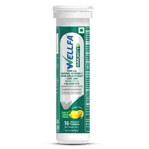 Wellfa Immunity+ | Vitamin C & Zinc Immune Bosster | 16 Fizzy Effervescence Tablets